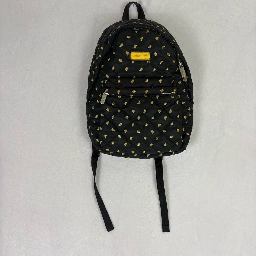 Marc by Marc Jacobs Black with Lemon Print Quilted Backpack